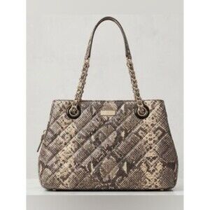 Kate Spade Gold Coast Georgina Quilted Snakeskin Embossed Leather Bag
